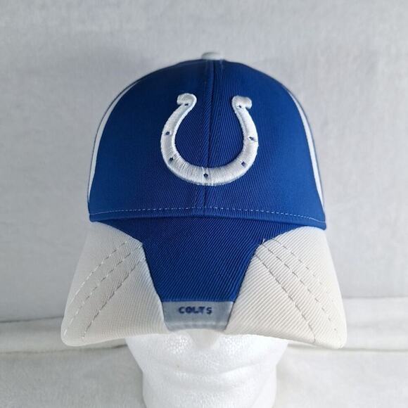 Indianapolis Colts Hat Cap Fitted Stretch Blue White NFL Football Reebok - Picture 1 of 8